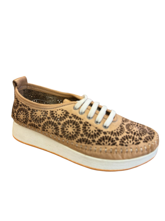 Sarto Tan Leather Sneakers