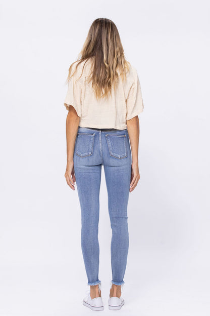 Judy Blue Skinny Destroyed Buttonfly Jeans