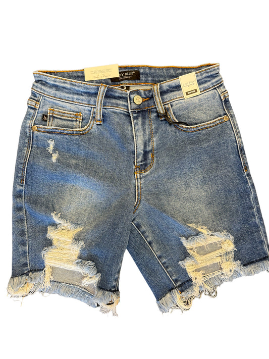 Judy Blue Destroyed Frayed Hem Shorts