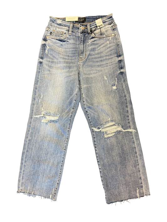 Judy Blue Destroyed Crop Wide Leg Jeans