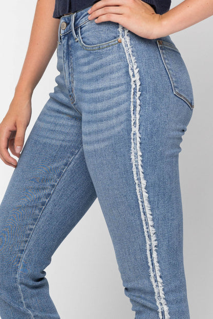 Judy Blue Side Seam Fray Jeans