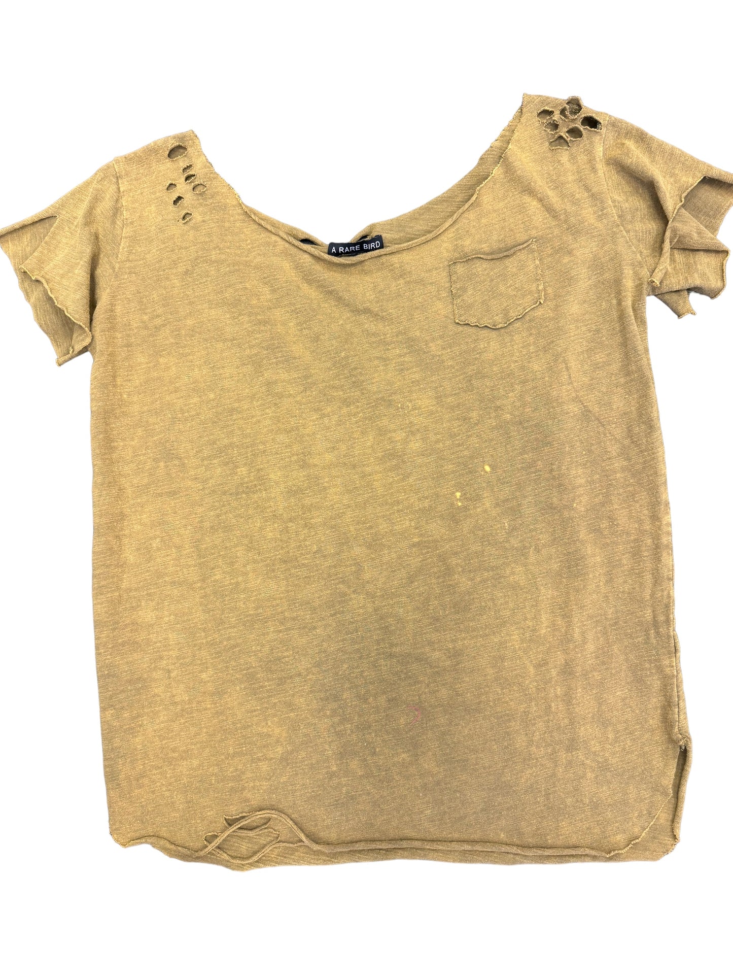 Olive Green Distressed Tee