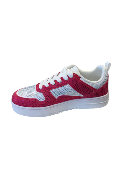 Fuchsia And White Rexx Sneakers