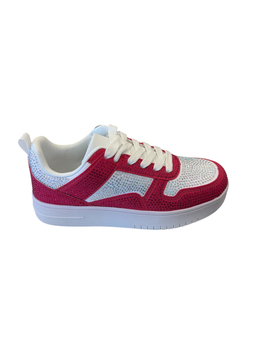 Fuchsia And White Rexx Sneakers