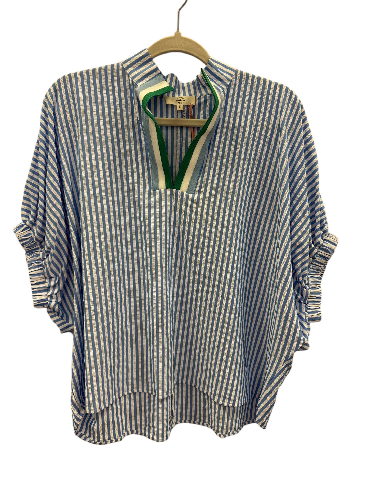 Blue Pinstripe Dolman Top