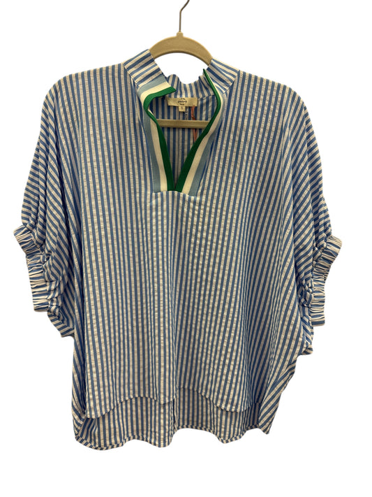 Blue Pinstripe Dolman Top