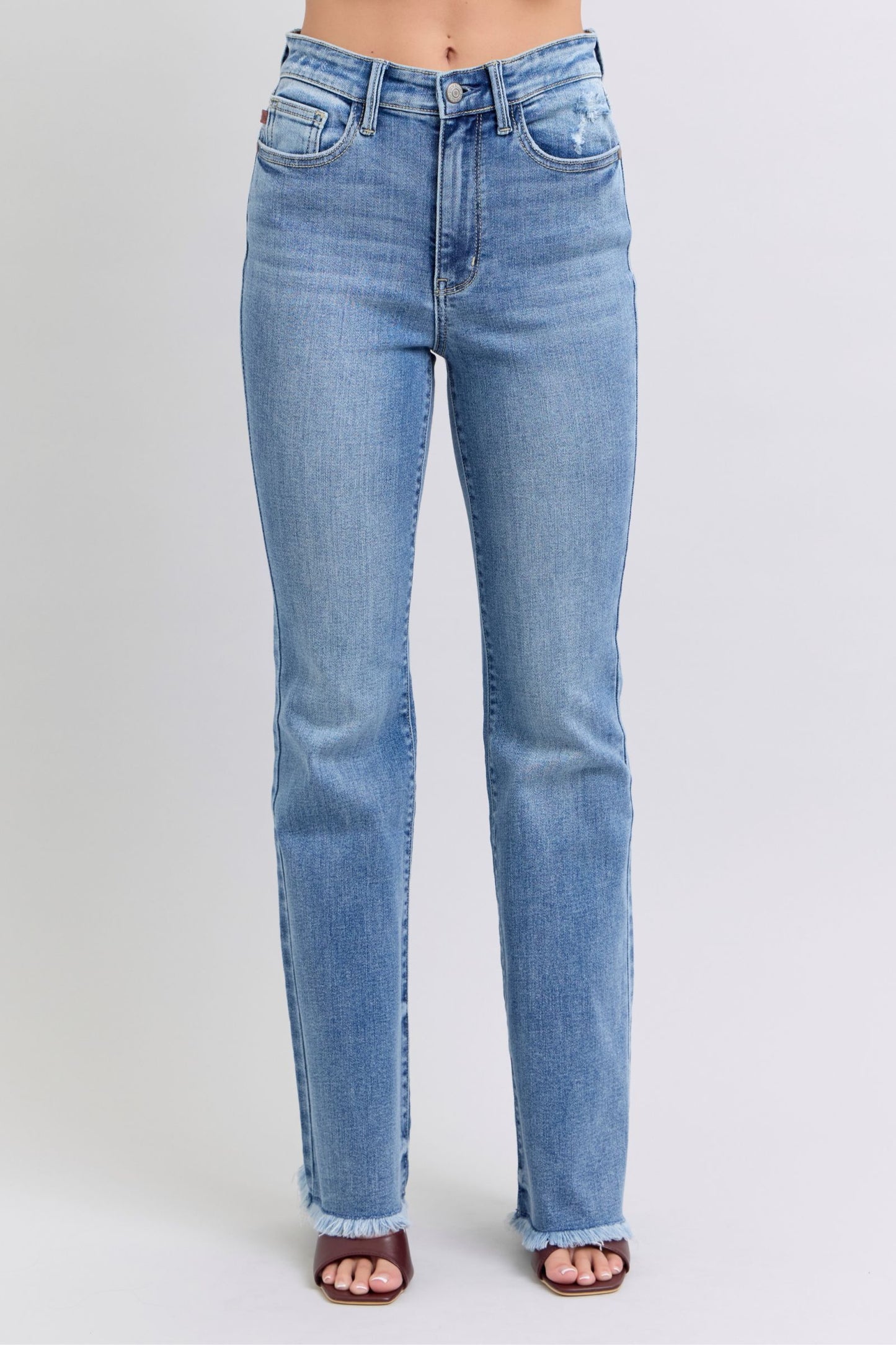 Judy Blue Bootcut Fray Hem Jeans