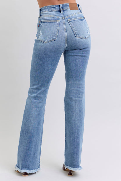 Judy Blue Bootcut Fray Hem Jeans