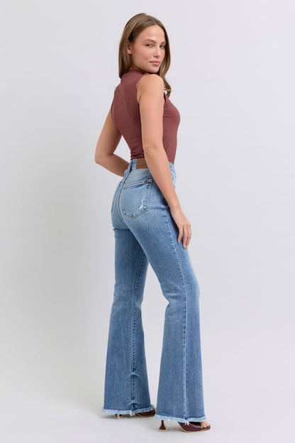 Judy Blue Bootcut Fray Hem Jeans