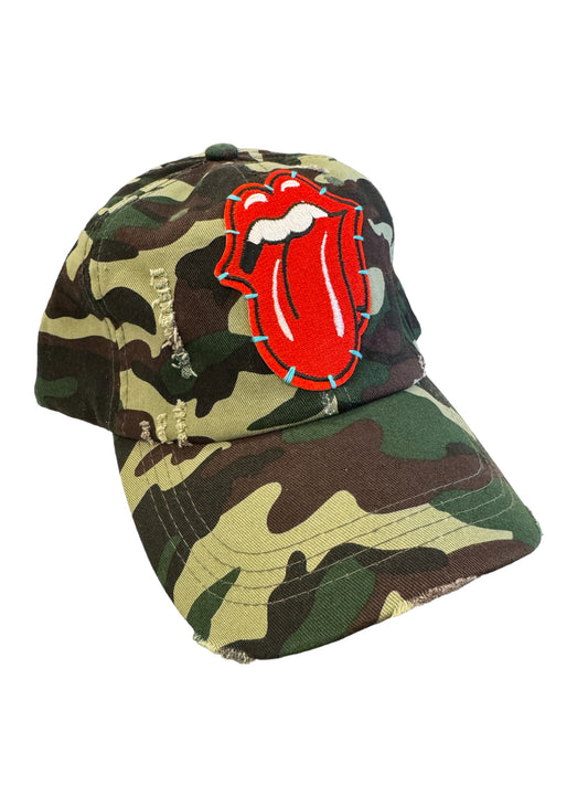 Camo Rolling Stones Patch Cap