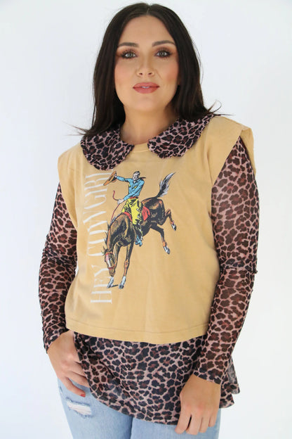 Hey Cowgirl Cap Sleeve Tee