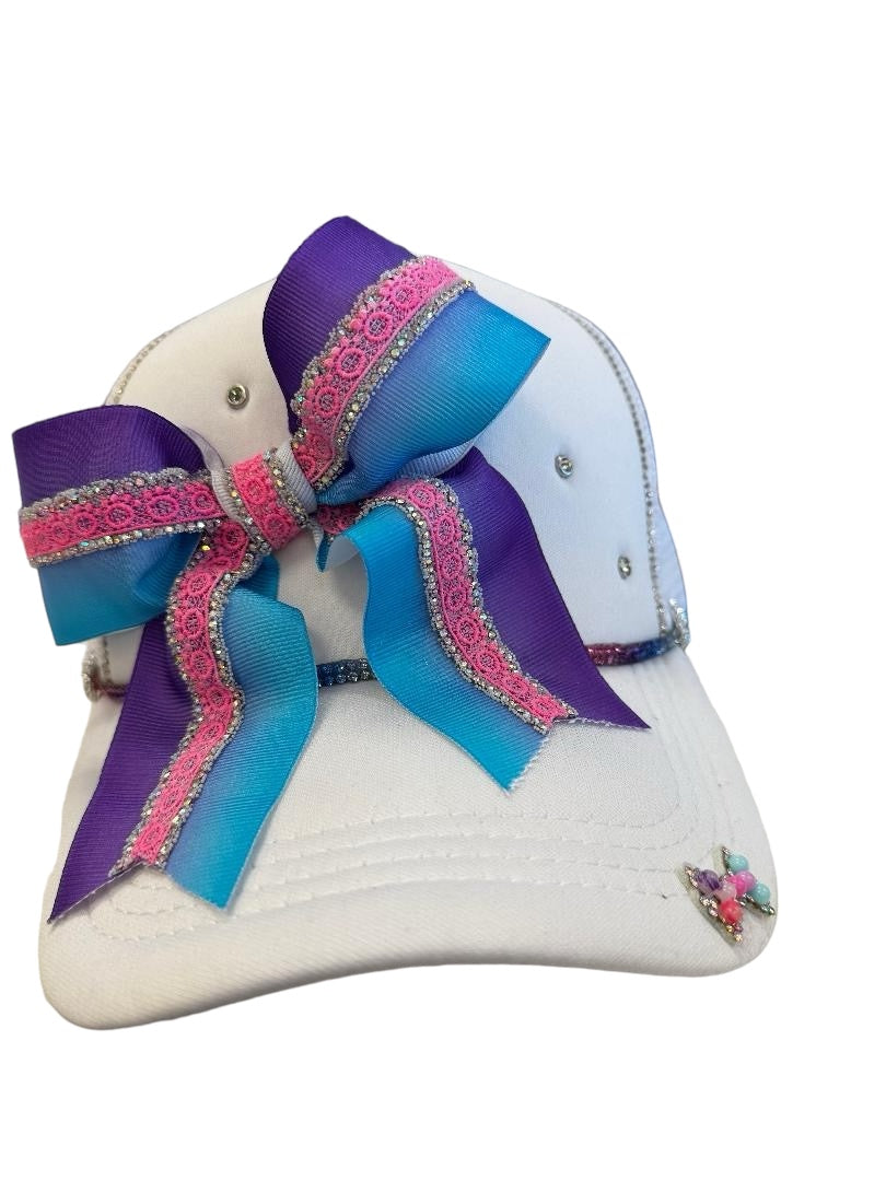 Blue & Purple Bow Ombre Trucker Hat