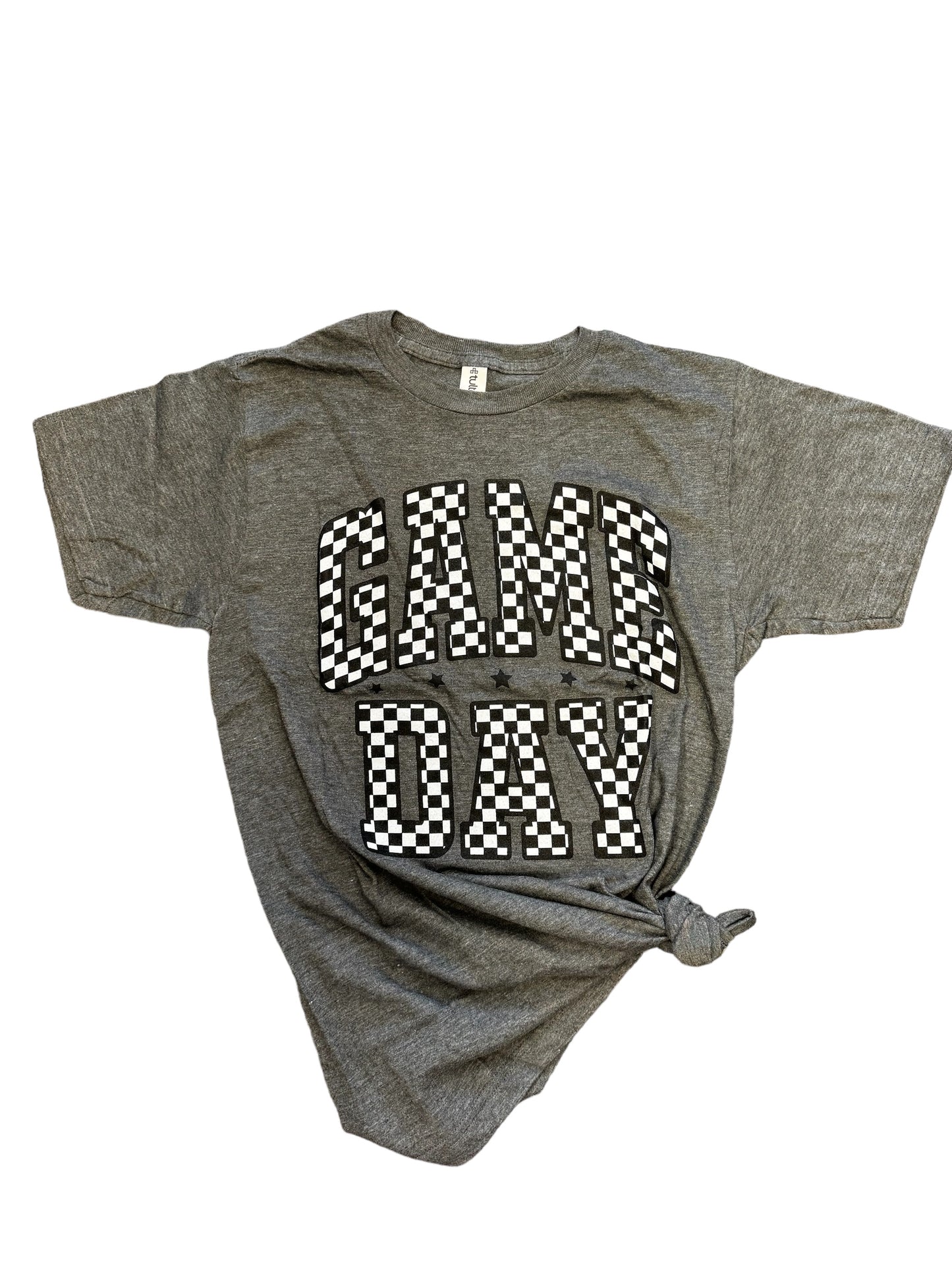 Charcoal Checkered Game Day Tee