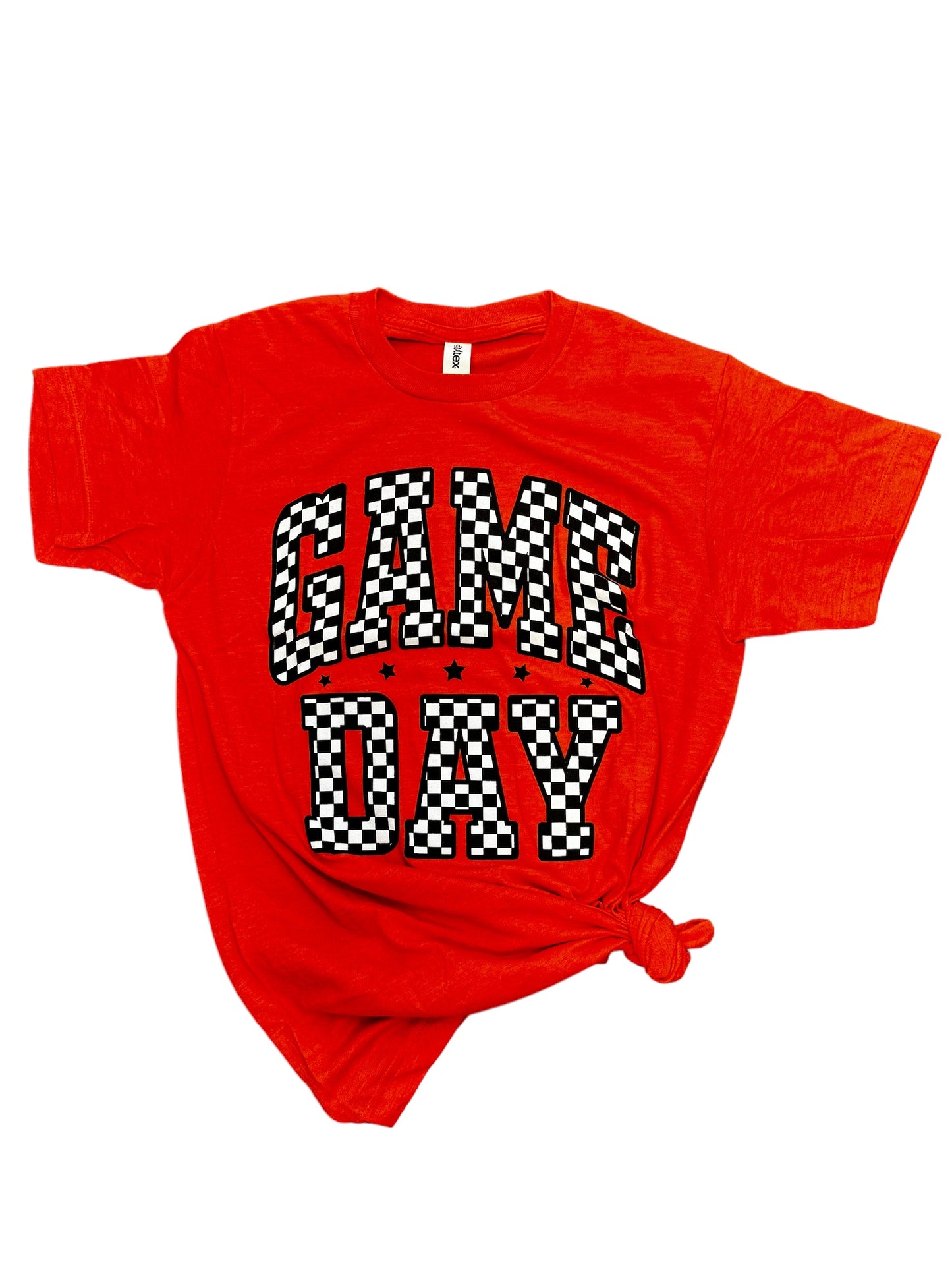 Red Checkered Game Day Tee