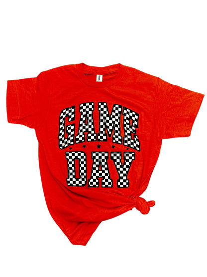 Red Checkered Game Day Tee