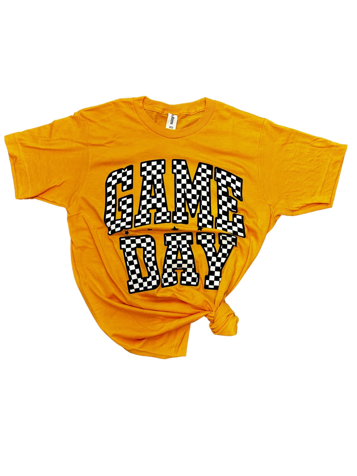 Yellow Checkered Game Day Tee