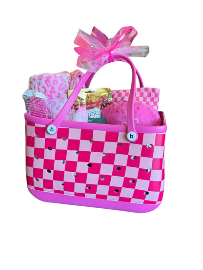 Pink Checkered Tote Bundle