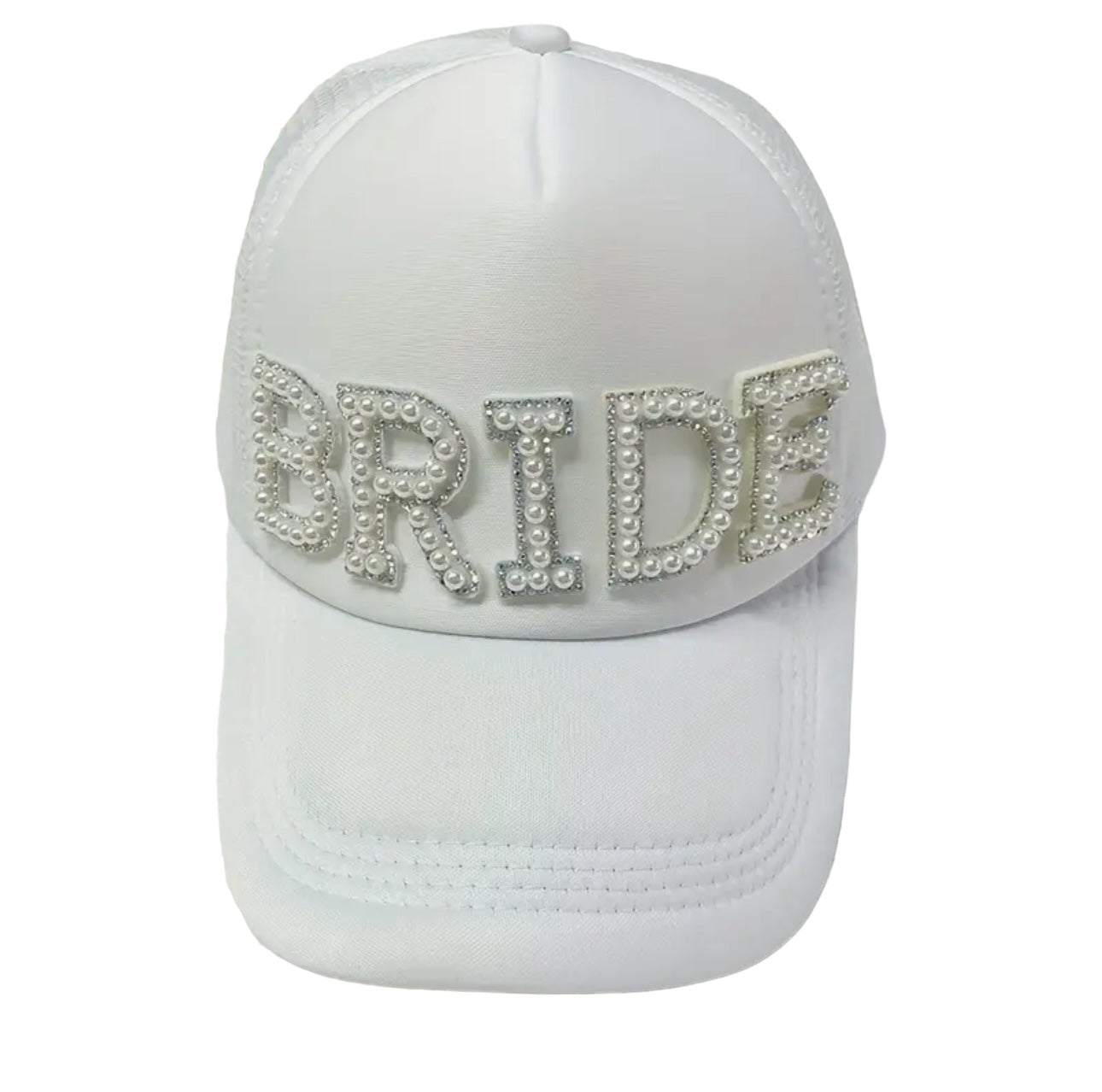 Bride Pearl Rhinestone Trucker Hat