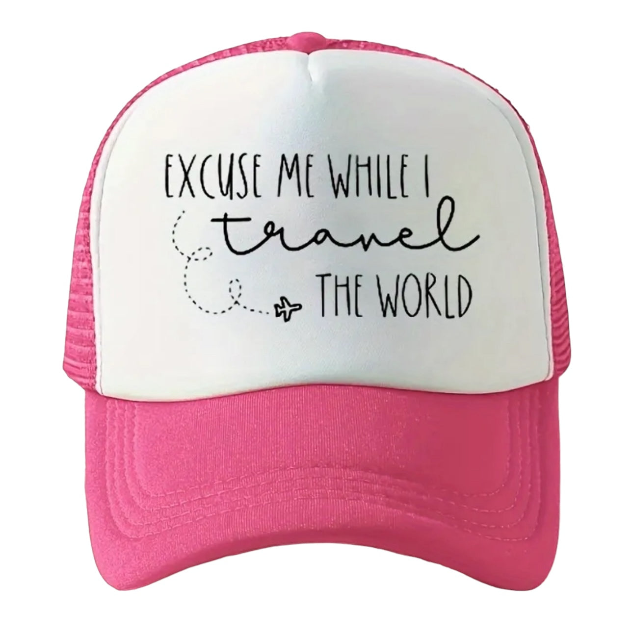 Excuse Me While I Travel Trucker Hat