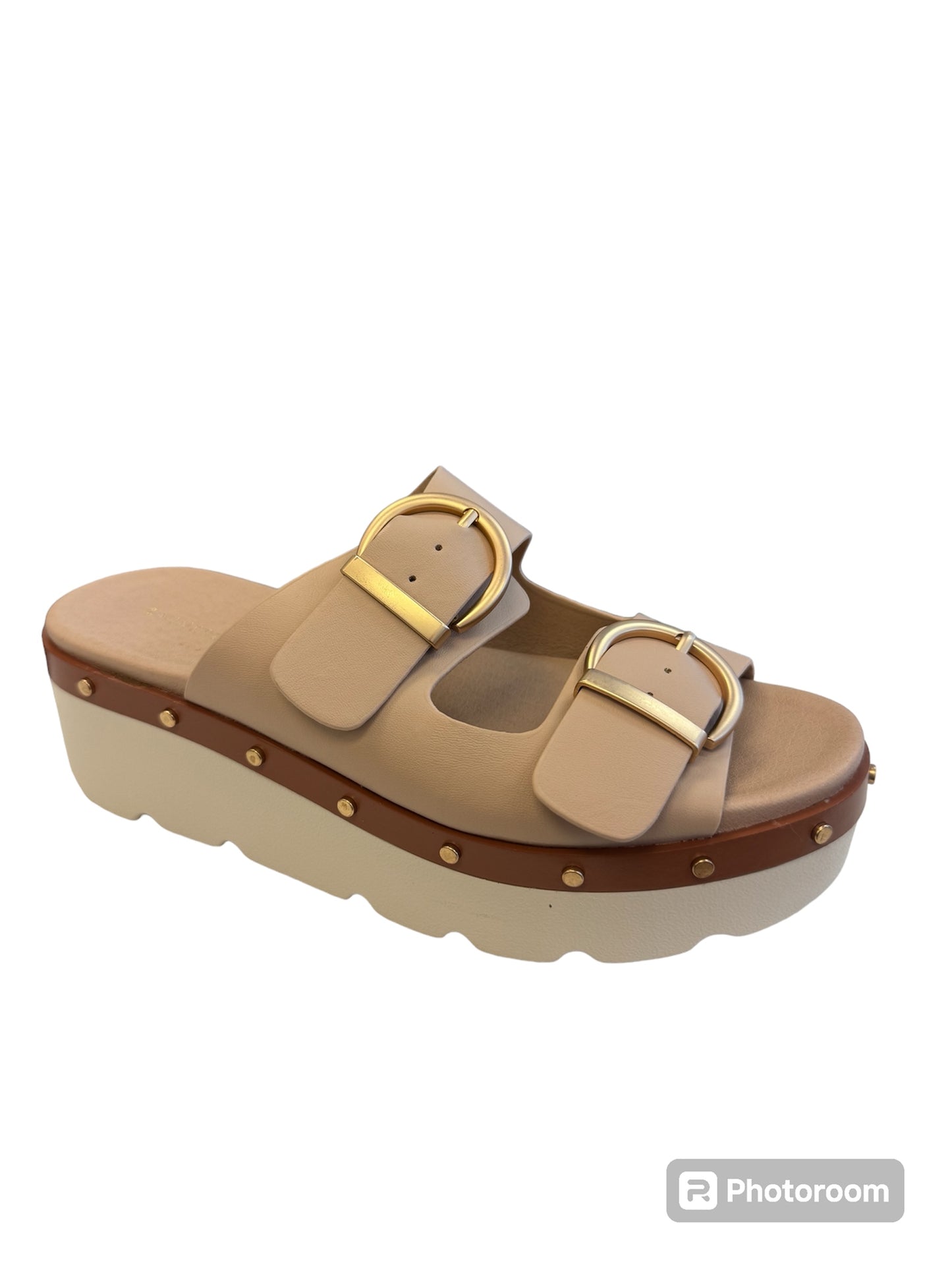 Surfs Up Beige Wedge Sandals