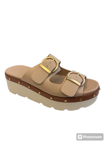 Surfs Up Beige Wedge Sandals