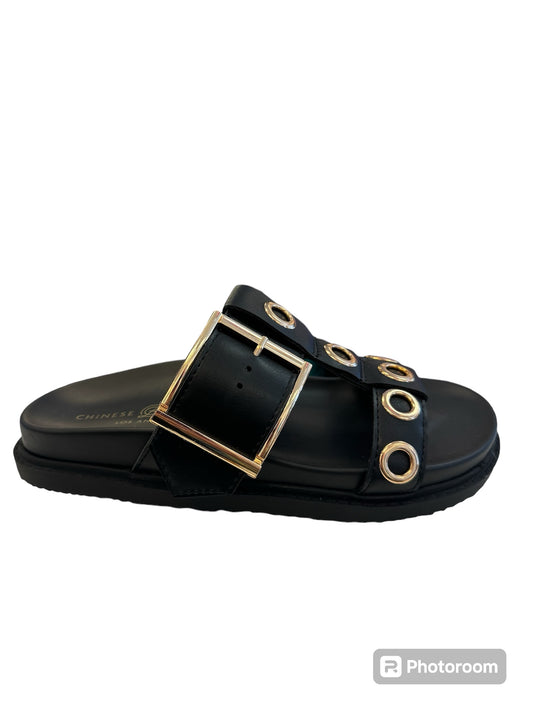 Rozalia Black Wedge Sandals