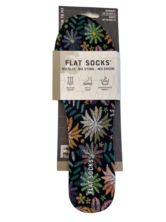 Flat Socks - Floral Embroidery