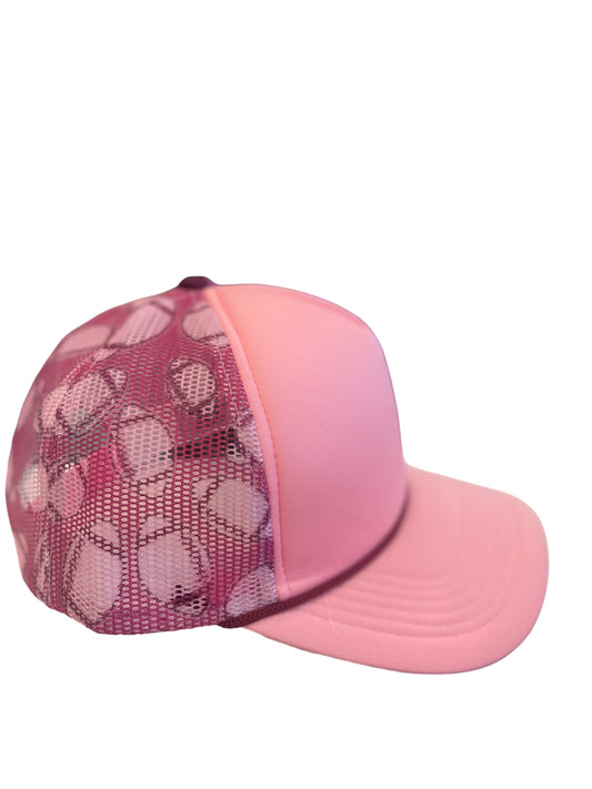 Pink Football Mesh Trucker Hat