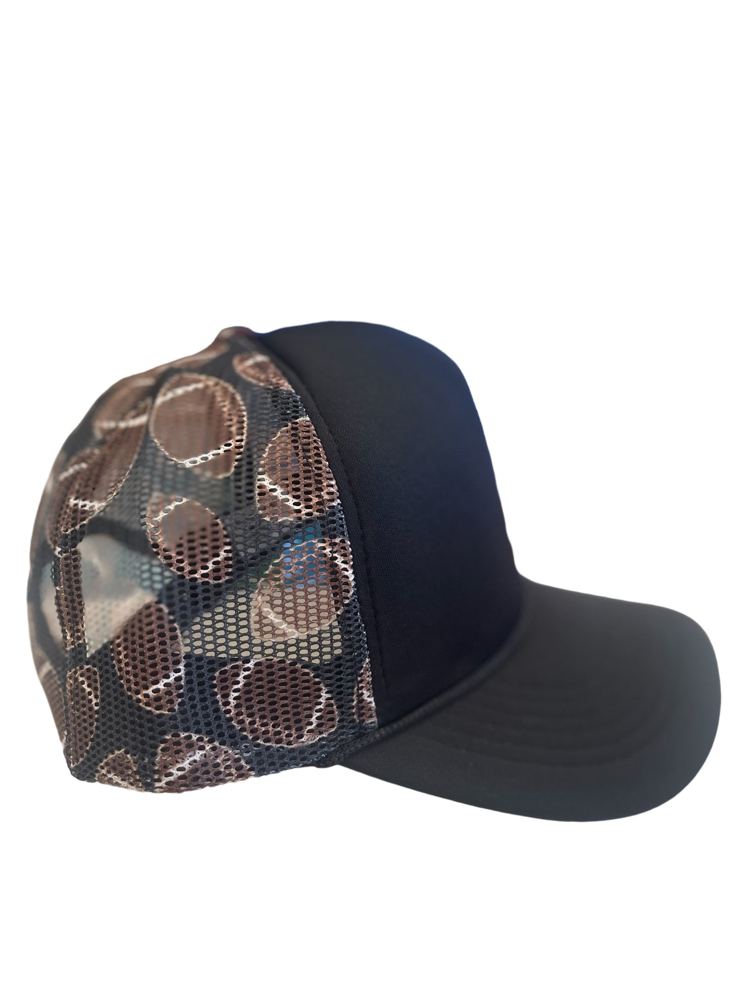 Black Football Mesh Trucker Hat