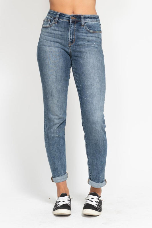 Judy Blue Bleach Splash Boyfriend Jeans