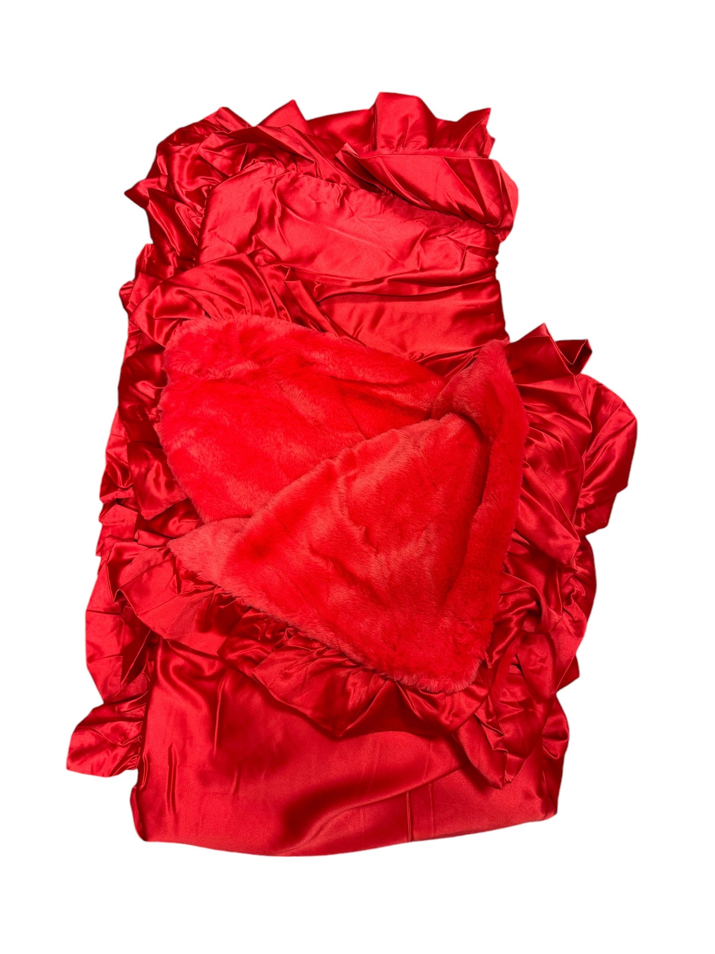 I Love You Satin Ruffle Blanket