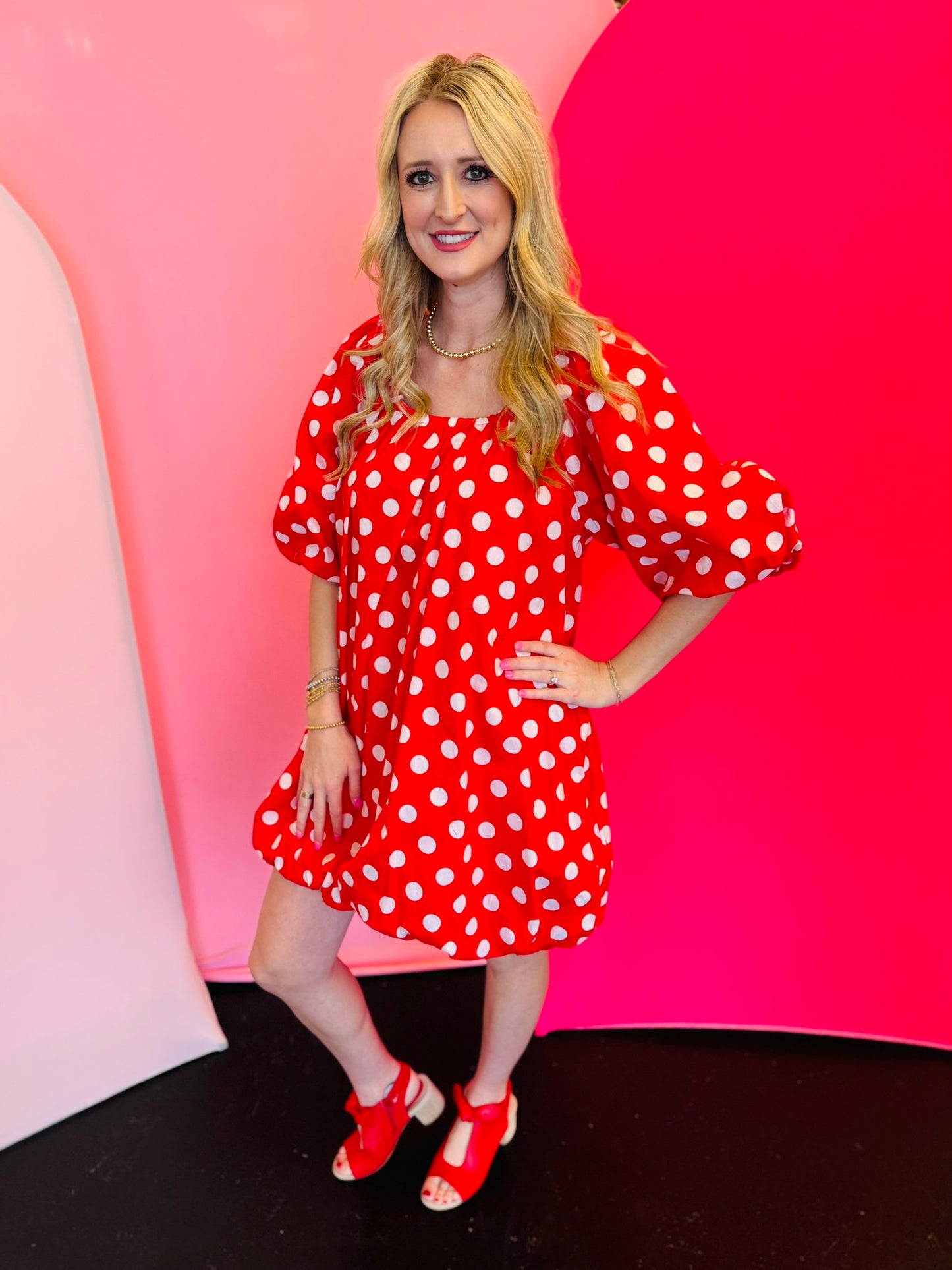 Red And White Polka Dot Dress