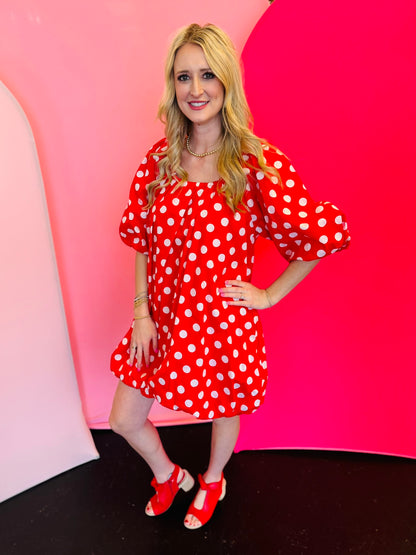 Red And White Polka Dot Dress