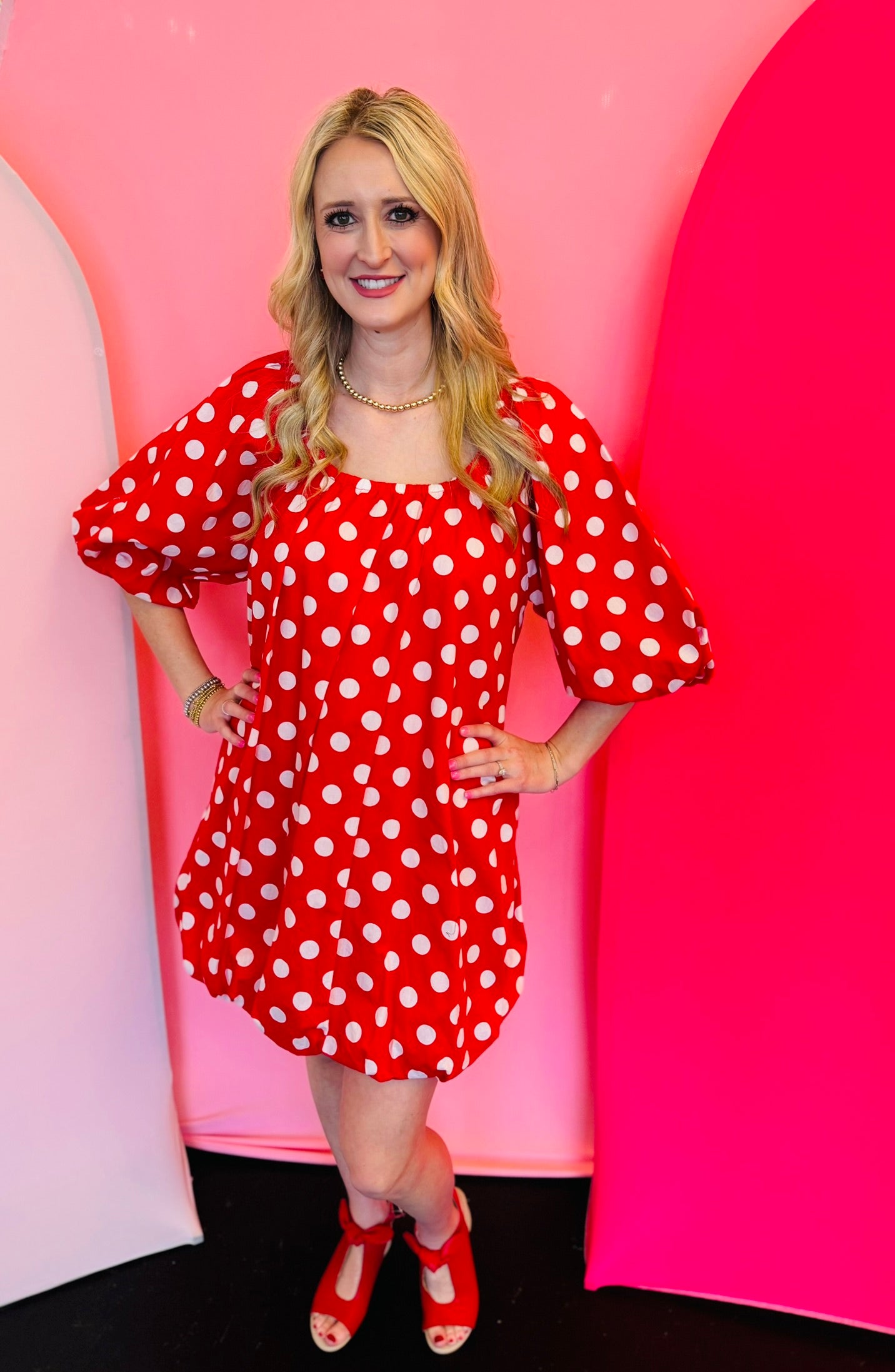 Red And White Polka Dot Dress