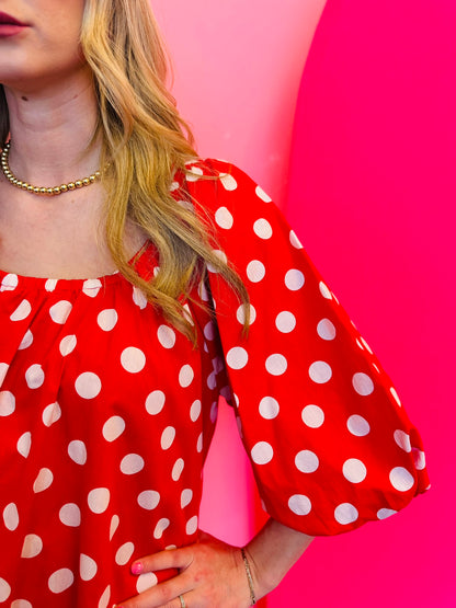 Red And White Polka Dot Dress