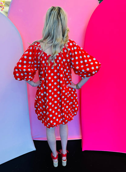 Red And White Polka Dot Dress