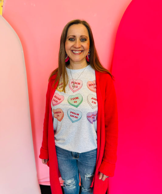 Bible Verses Candy Hearts Tee