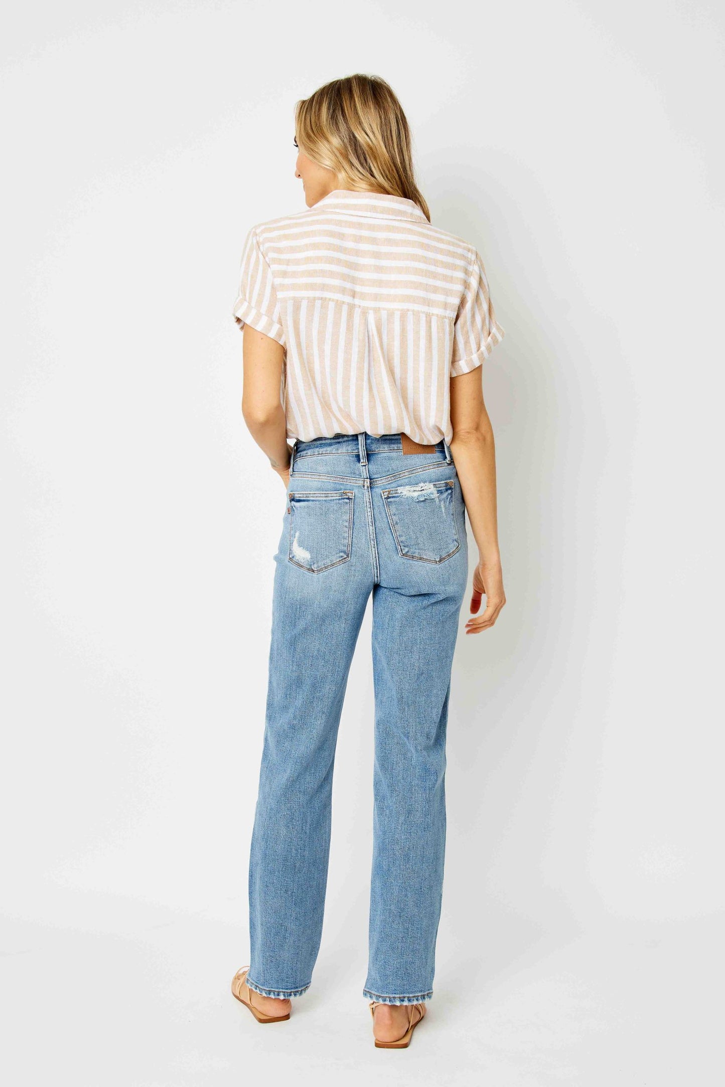 Judy Blue High Rise Straight Destroyed Jeans