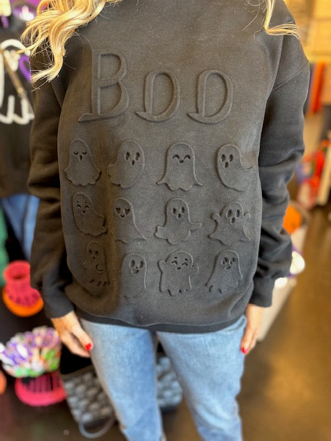 Embossed Ghostly Boo Sweater