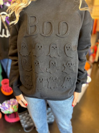 Embossed Ghostly Boo Sweater