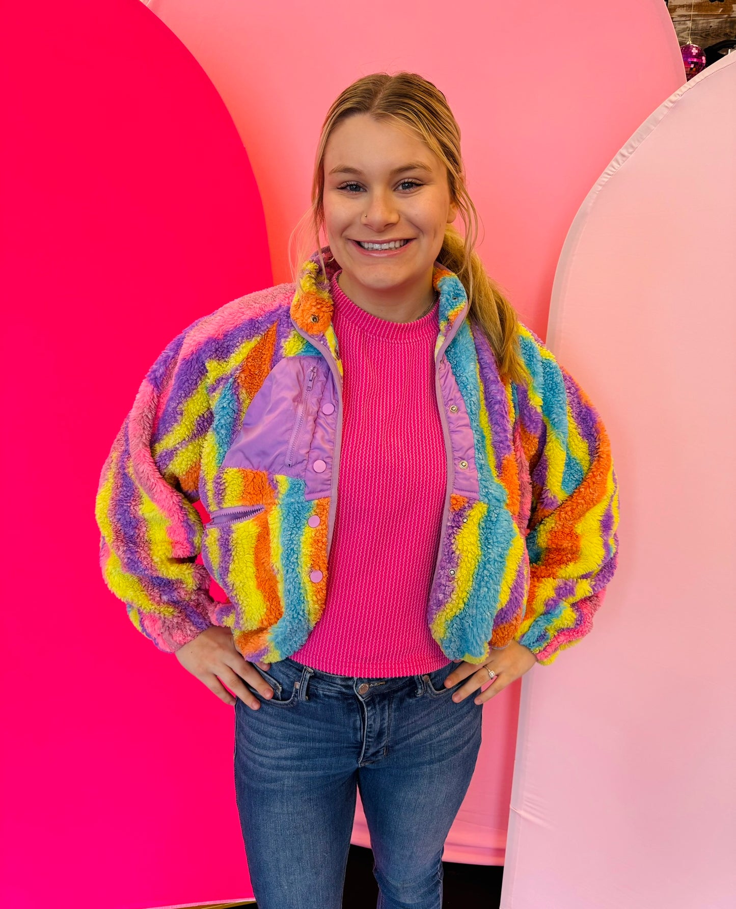 Neon Multi Fuzzy Jacket