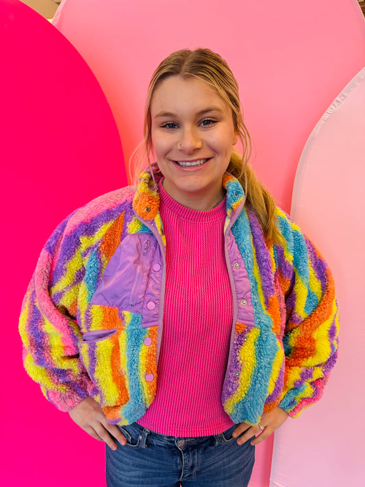 Neon Multi Fuzzy Jacket