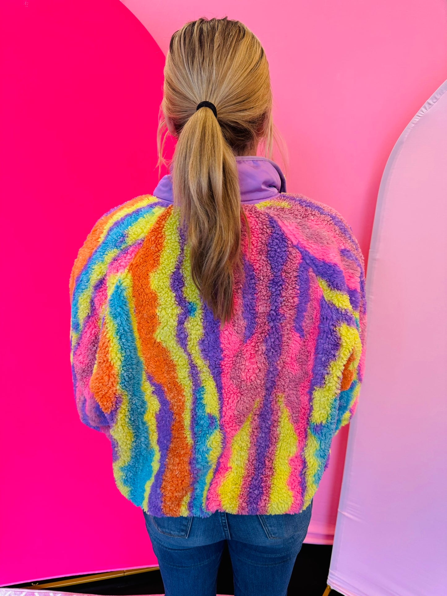 Neon Multi Fuzzy Jacket