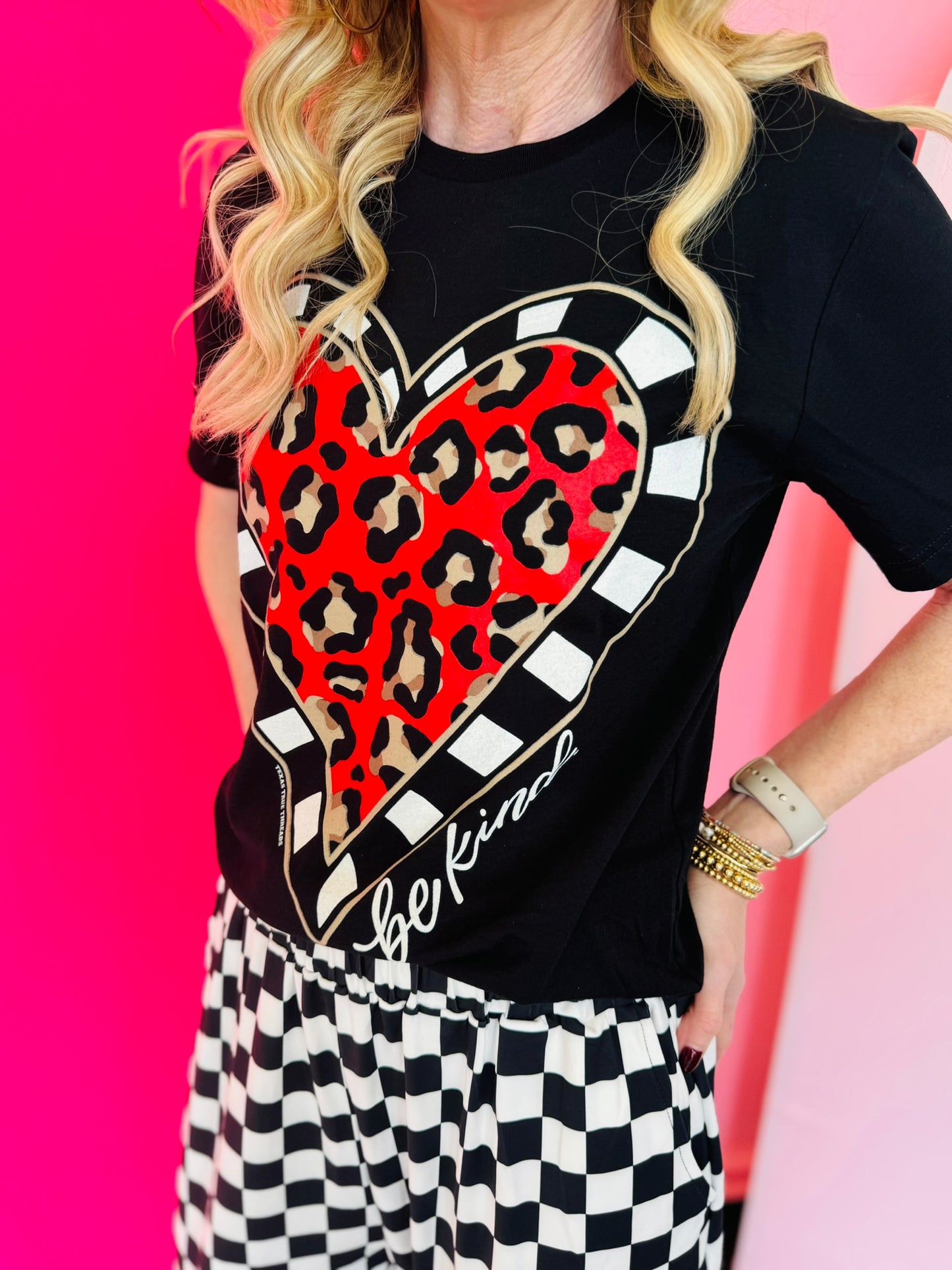 Be Kind Leopard Heart Tee