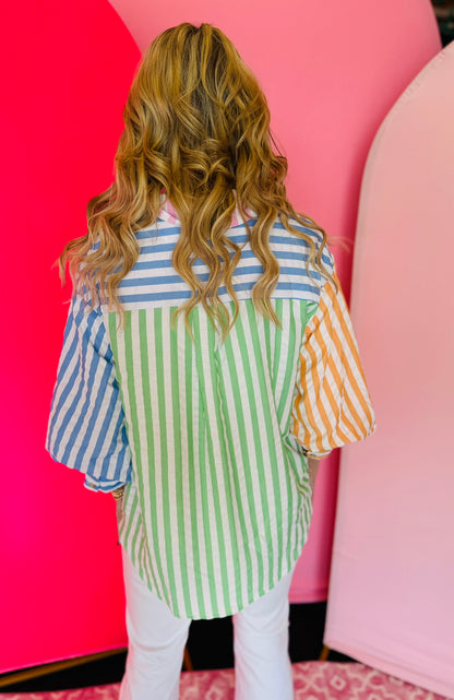 Pastel Pinstripe Top