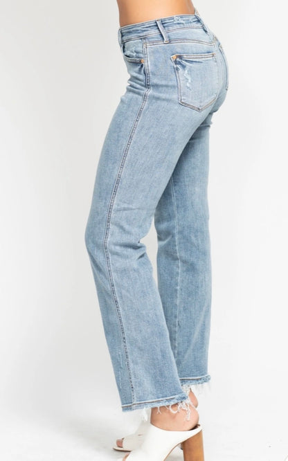 Judy Blue MR Yoke Cell Phone Pocket Dad Jeans