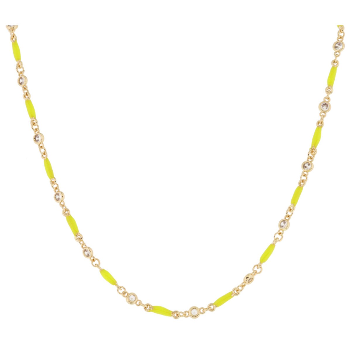 Yellow Enamel Link Necklace