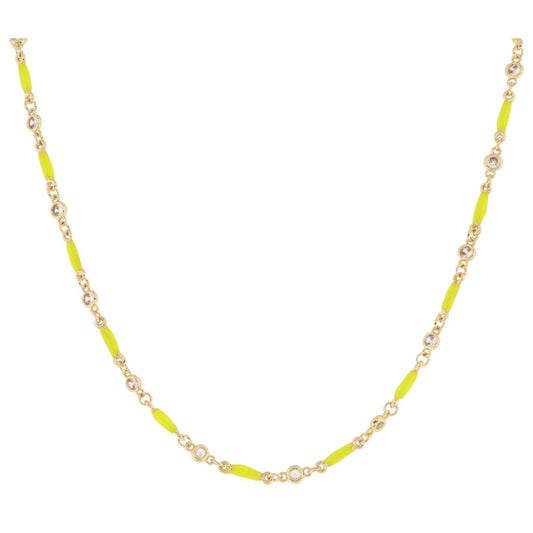 Yellow Enamel Link Necklace