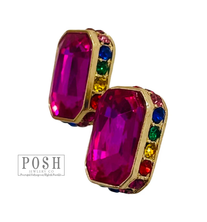 Fuchsia Blingy Studs