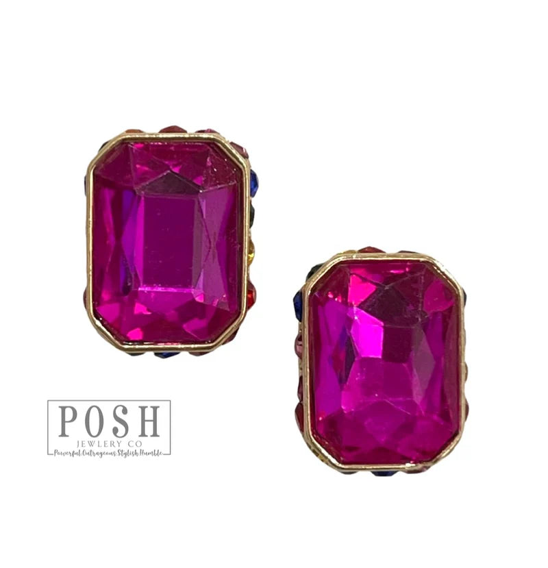 Fuchsia Blingy Studs